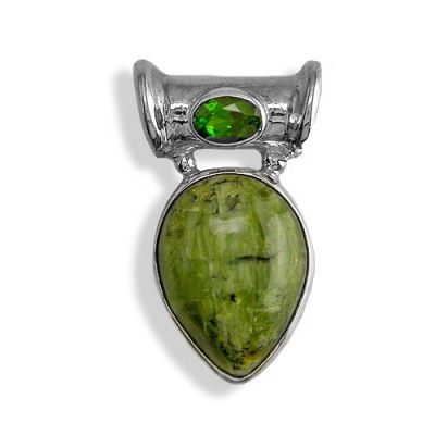 Green Opal and Chrome Diopside Pendant