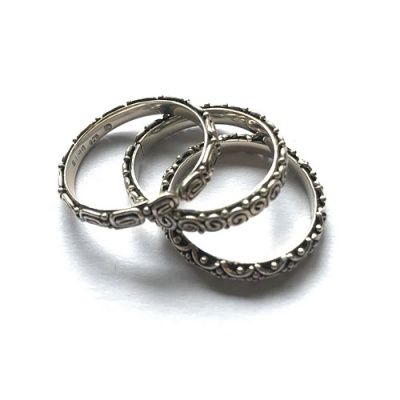 Three Silver Band Stack Ring