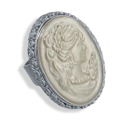 Sterling Silver Mabe Cameo Ring