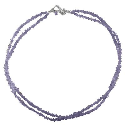 Double Strand Tanzanite Beaded Necklace