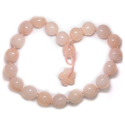 Peach Stone Round Tumble Bead Necklace