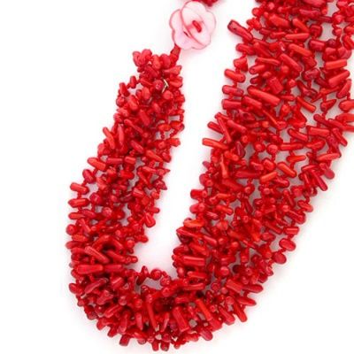 Red Sea Bamboo Beaded Necklace