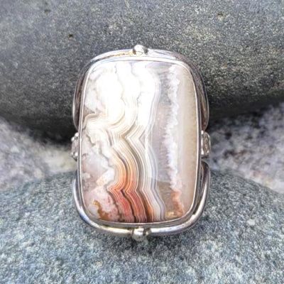 Sterling Silver Mexican Crazy Lace Agate Ring