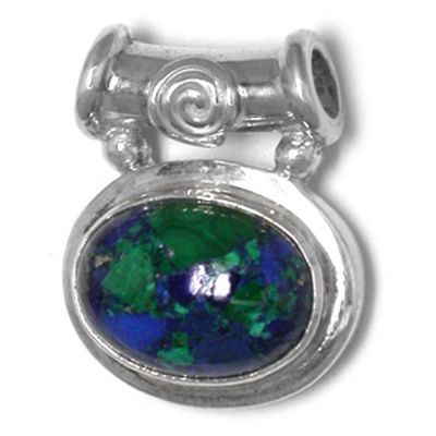 Azurite Oval Pendant with Tube Bale