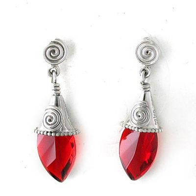 Red Opalite Pointed Drop Post Earrings