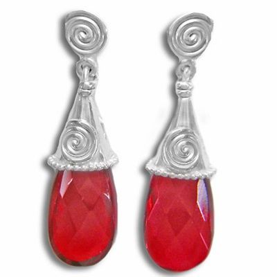 Red Opalite Rounded Drop Post Earrings